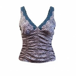 Womens Y2K Lacey Babydoll Cami Tank Top Size S Pink Silk Feminine Dainty